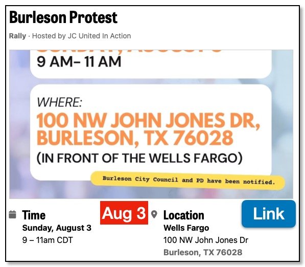 2025-08-03 Burleson Protest