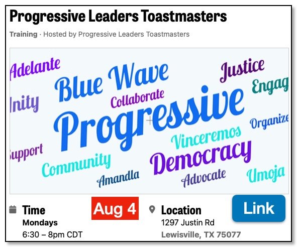 2025-08-04 Progressive Leaders Toastmasters