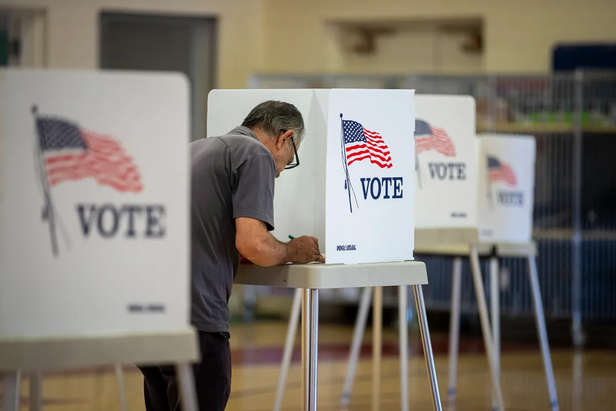 Man Voting in Election